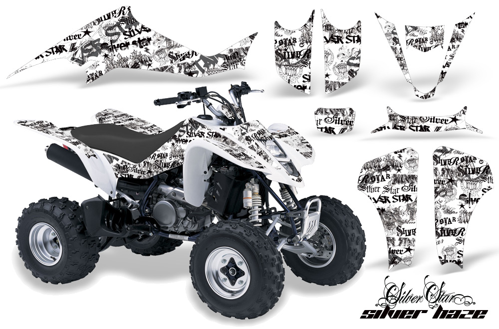 Suzuki LTZ 400 03-08 Graphics Silverhaze BlackWhiteBG